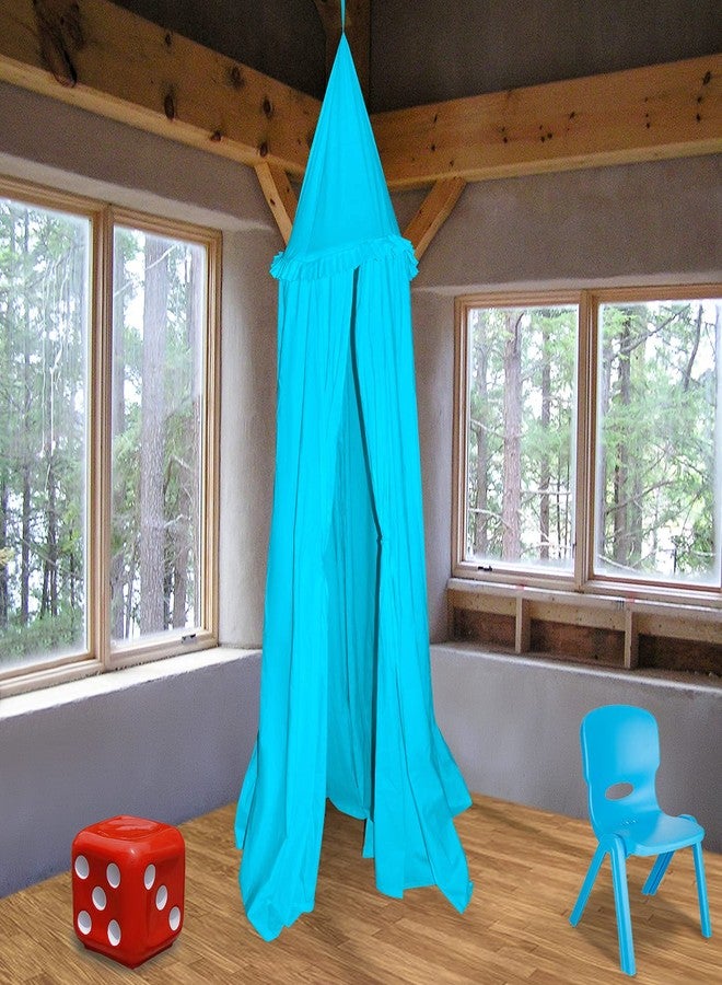 Next Day Art Hanging Canopy Play Tent Without Mat for Kids and Adults Portable Foldable Pom Pom Hanging Mosquito for Girl and Boy Tent House Indoor and Outdoor- Sky Blue - Image 2